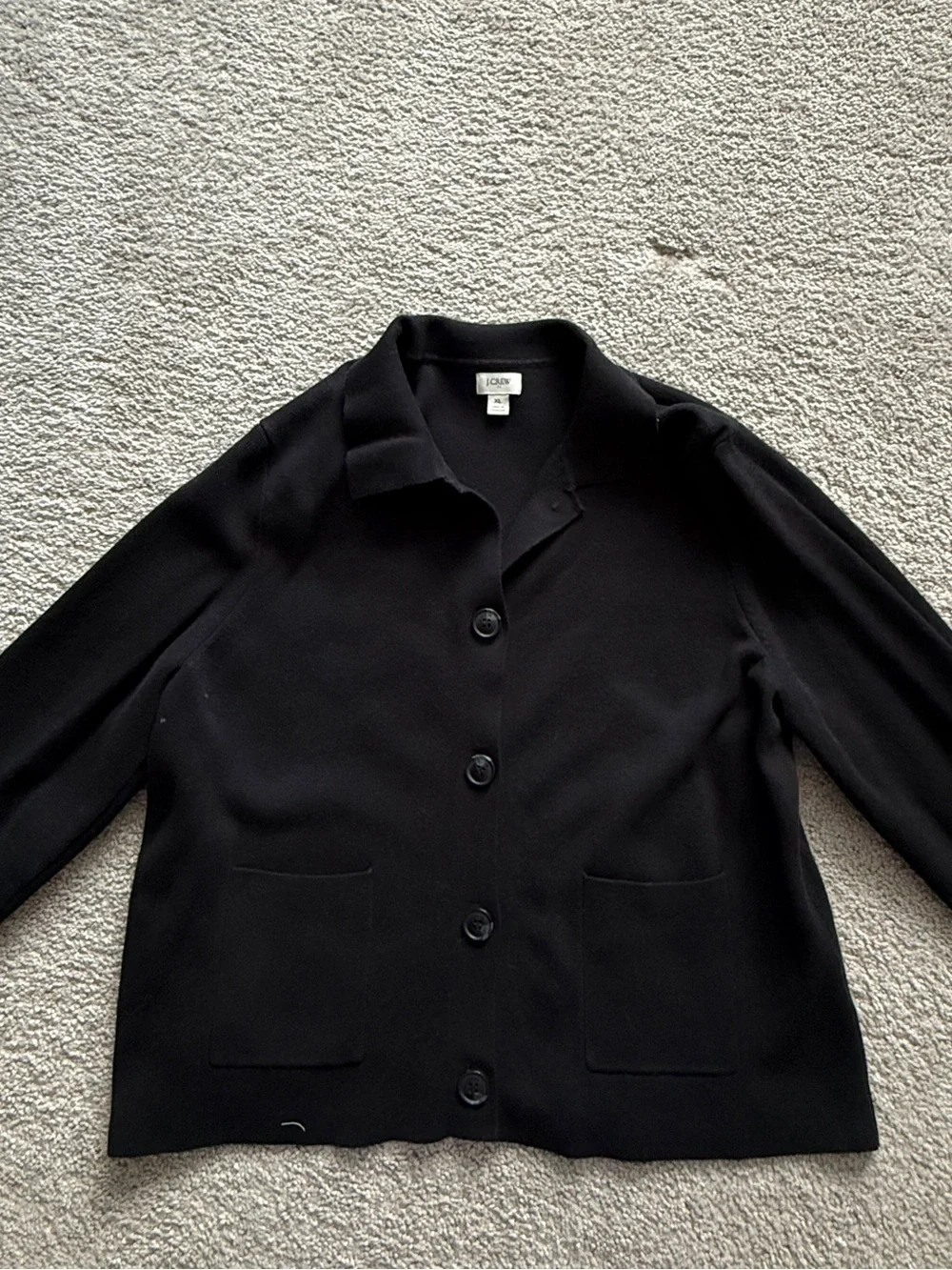 J. Crew Black Button-Front Sweater